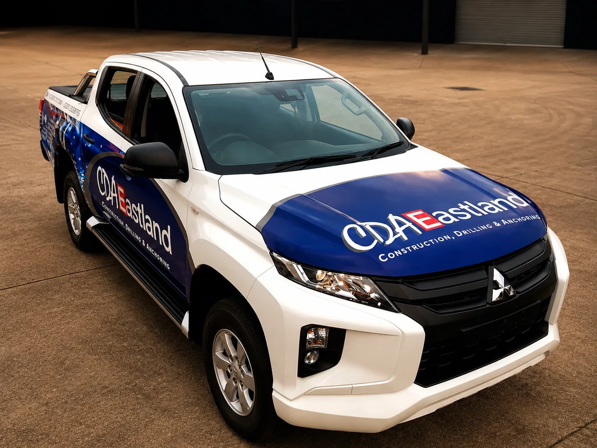 CDA Eastland Construction ute signage