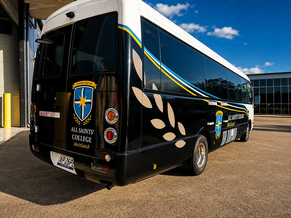 All Saints' College Maitland bus signage
