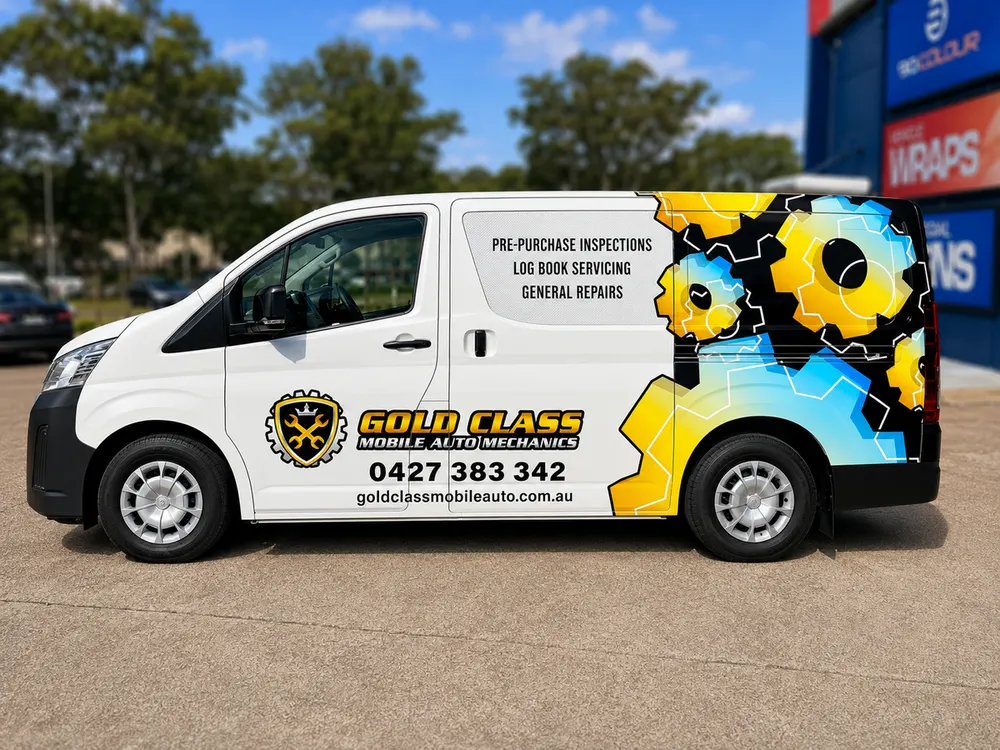 Gold Class Mobile Auto Mechanics van wrap