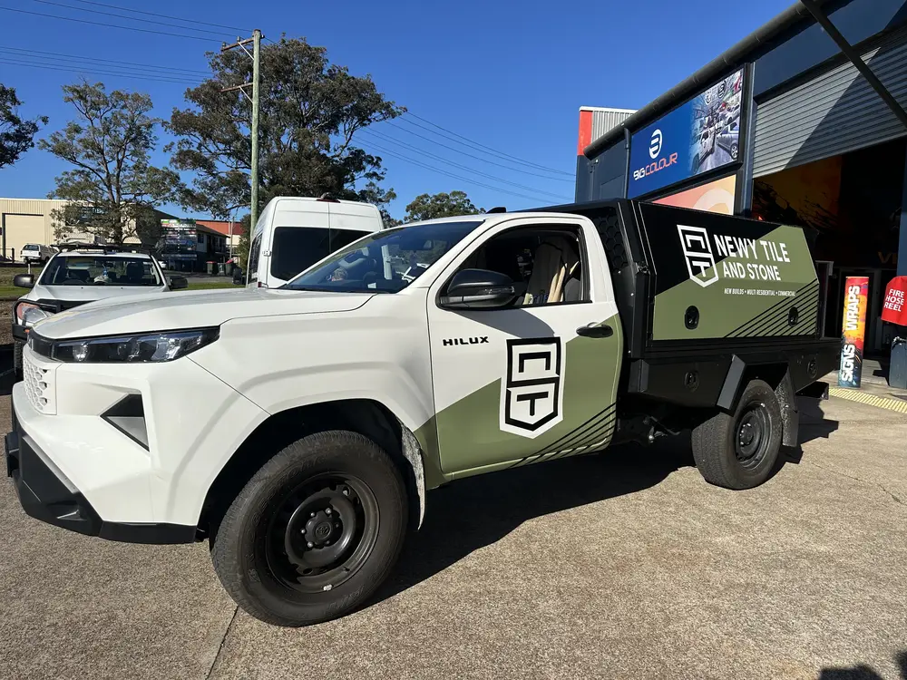 New Tile and Stone Hilux ute signage