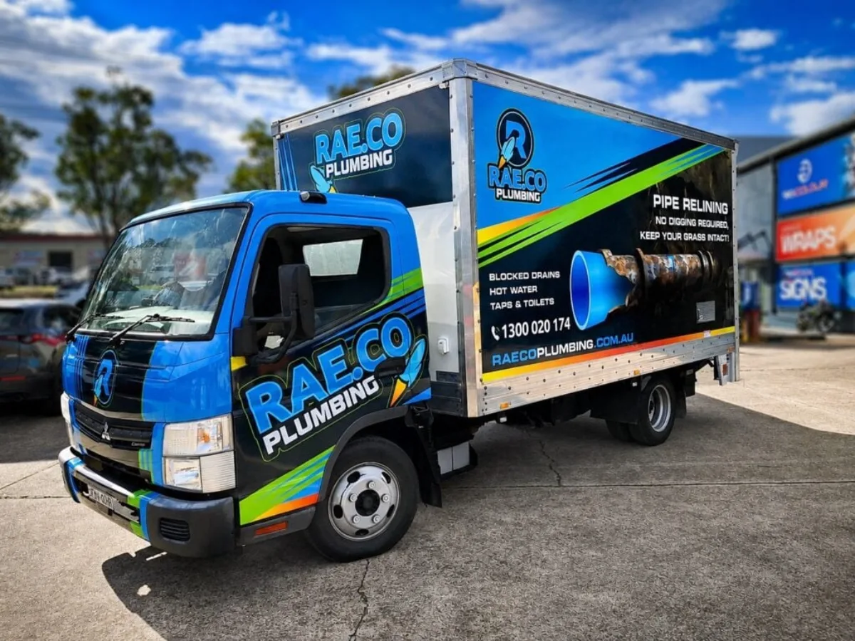 RAE.CO Plumbing box-truck wrap