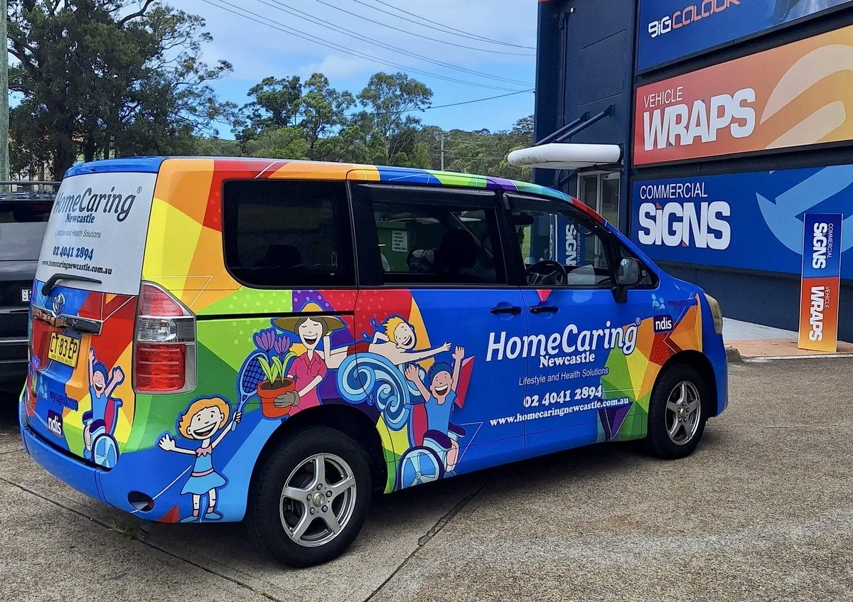 HomeCaring Newcastle vivid full-print van wrap