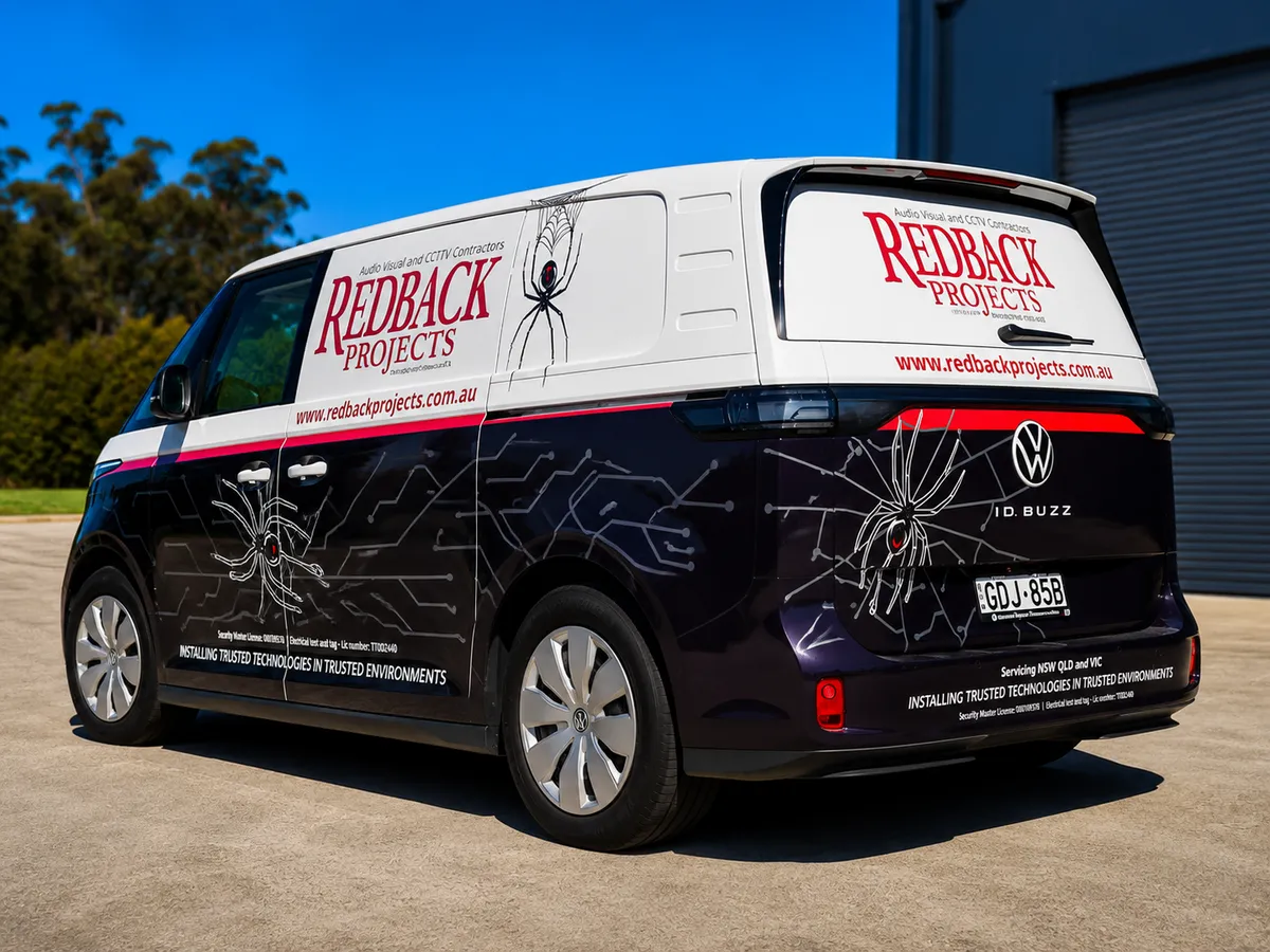 Redback Projects VW ID. Buzz with spider graphics livery