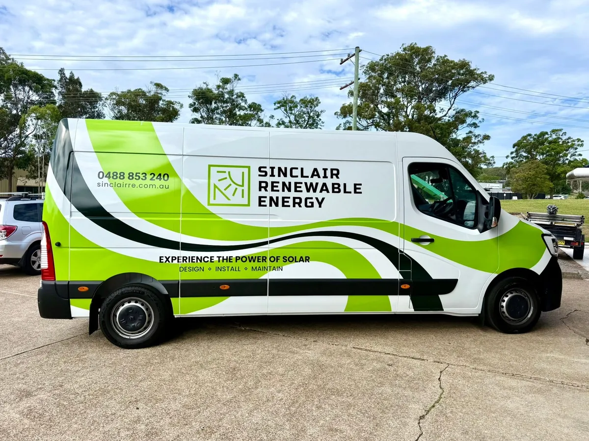 Sinclair Renewable Energy van wrap