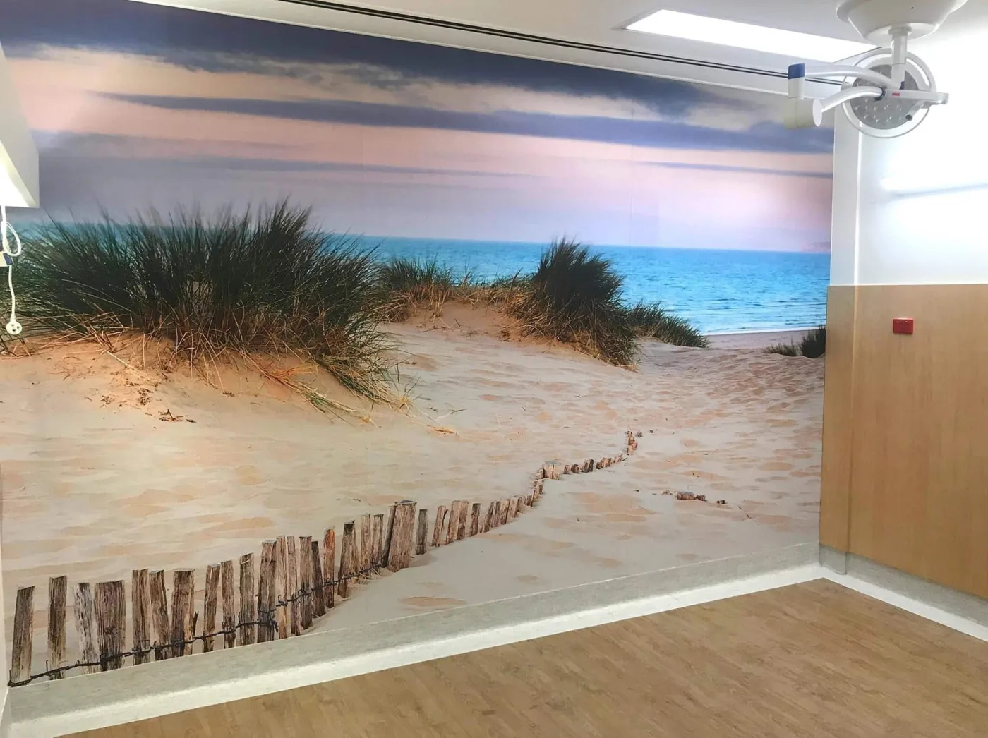 Beach dunes corridor mural at John Hunter Hospital
